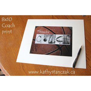 8x10 Basketball COACH Thank You Gift